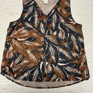 C&C California Leaf Print Sleeveless Top